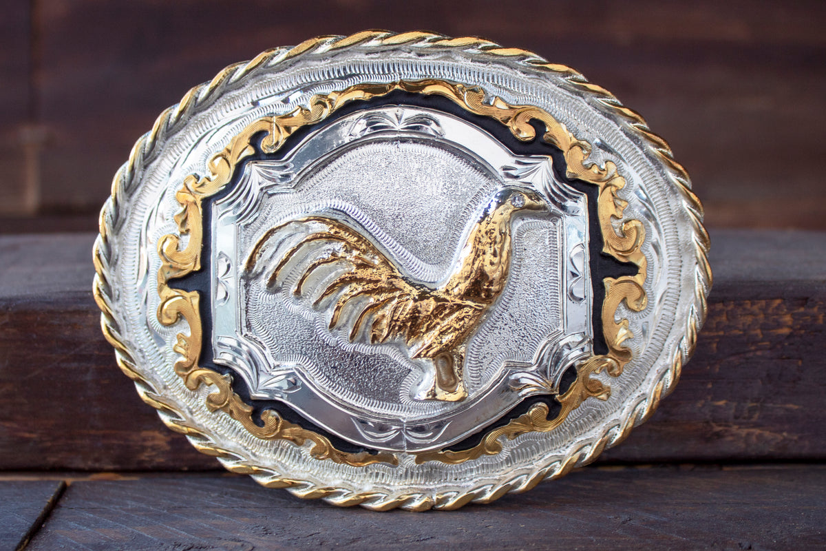 EL GALLO ROOSTER mexican cowboy western belt buckle –