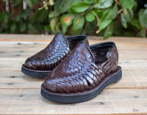 Boys WALKER TODDLER MEXICAN leather Mocassin casual brown Shoe Sandals