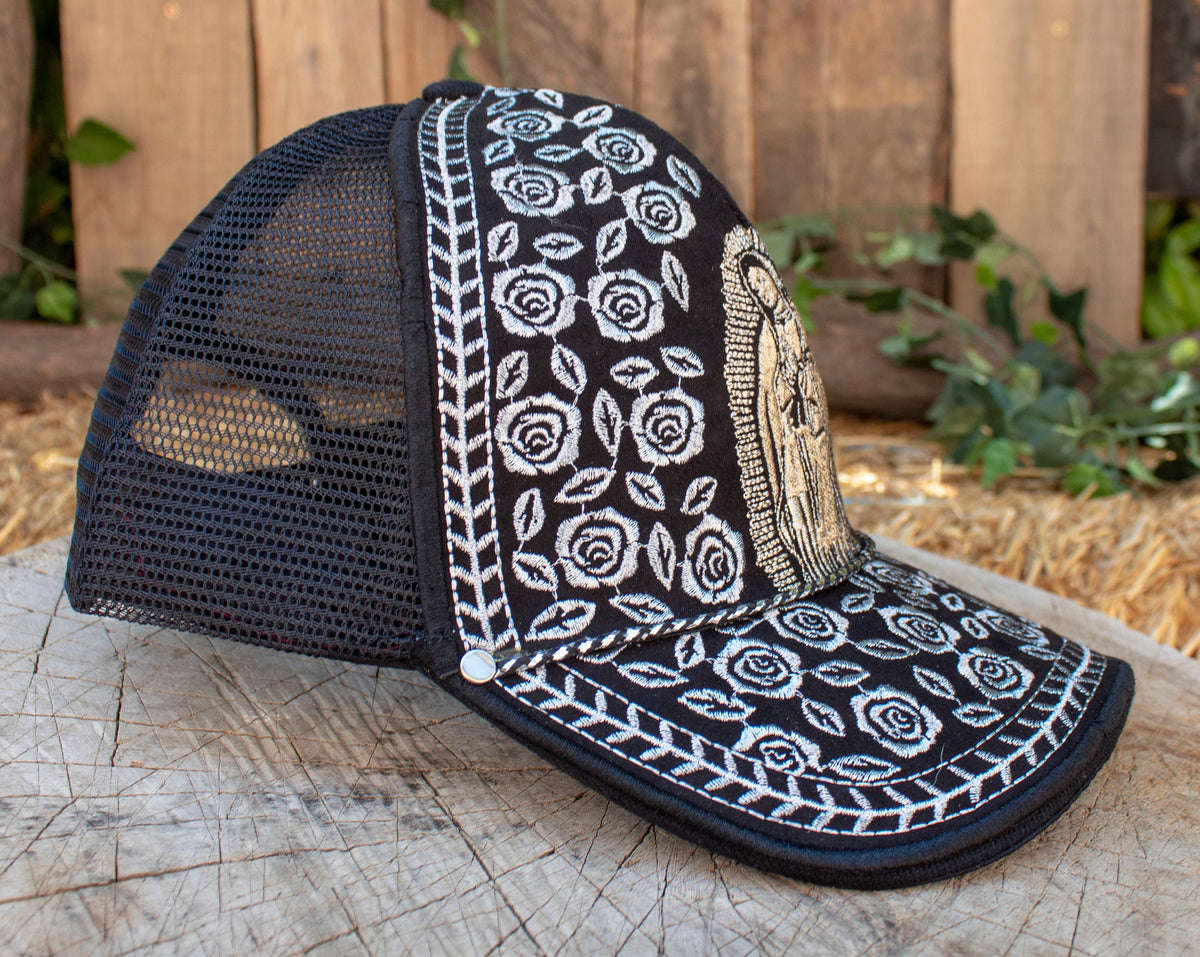 EMBROIDERED VIRGIN MARY hat adjustable trucker cap Virgen de