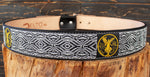 WESTERN EMBROIDERED BLACK EL CENTENARIO LEATHER  BELT