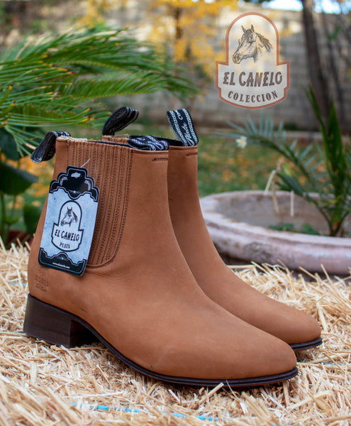 EL CANELO MENS LEATHER NUBUCK CHELSEA BOOTS BOTIN CHARRO  display picture 3