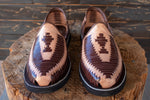 MENS LEATHER 2 TONE BROWN MEXICAN MOCASSIN SHOE SANDALS