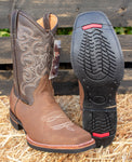 MENS WESTERN SUEDE LEATHER SQUARE TOE RODEO COWBOY BOOTS