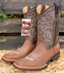 MENS WESTERN SUEDE LEATHER SQUARE TOE RODEO COWBOY BOOTS