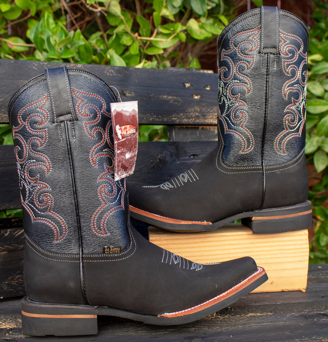 MENS WESTERN LEATHER SQUARE TOE RODEO COWBOY BOOTS – MexicanSandals.com