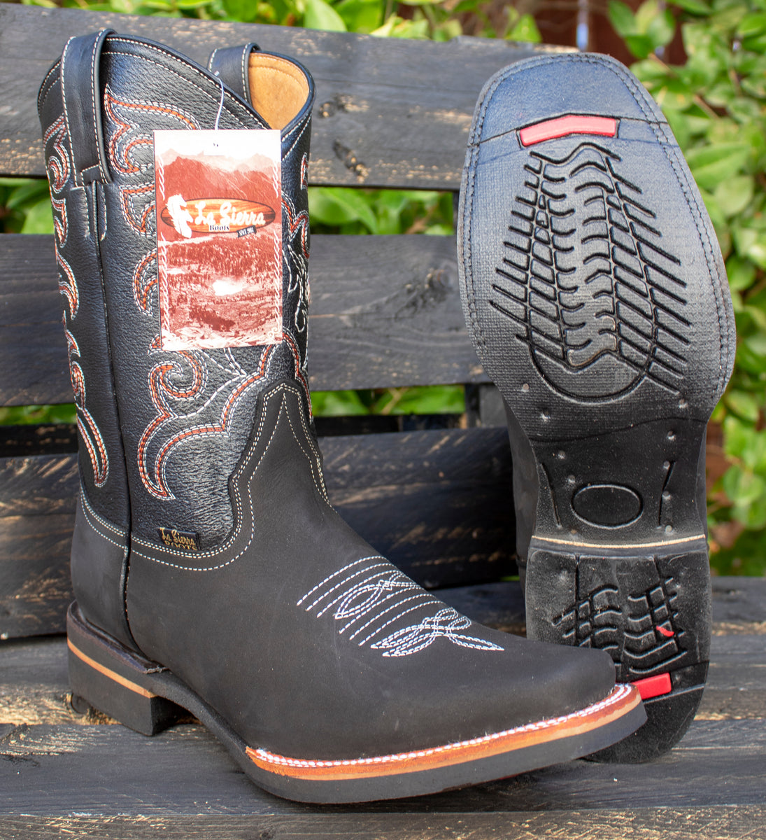 MENS WESTERN LEATHER SQUARE TOE RODEO COWBOY BOOTS – MexicanSandals.com