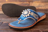WOMENS LEATHER SLIP ON HUARACHE MEXICAN SANDAL