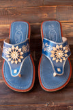 WOMENS LEATHER SLIP ON HUARACHE MEXICAN SANDAL