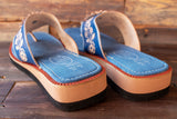 WOMENS LEATHER SLIP ON HUARACHE MEXICAN SANDAL