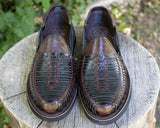 MENS LEATHER 2 TONE MEXICAN SHOE SANDALS