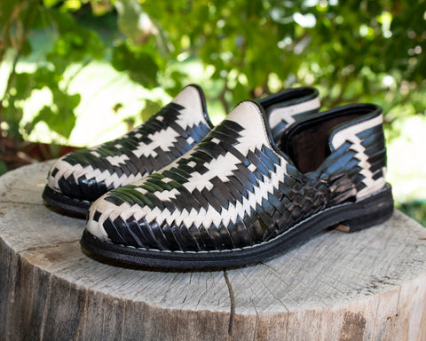 MENS LEATHER 2 TONE MEXICAN MOCASSIN SHOE SANDALS