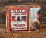 JOAQUIN EL CHAPO GUZMAN LASER PRINTED BIFOLD LEATHER WALLET