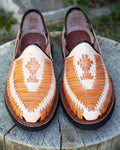 MENS LEATHER 2 TONE MEXICAN SHOE SANDALS