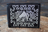 WESTERN BLACK LEATHER EMBROIDERED HORSE BIFOLD WALLET