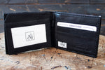 WESTERN BLACK LEATHER EMBROIDERED HORSE BIFOLD WALLET