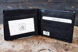 WESTERN BLACK LEATHER EMBROIDERED HORSE BIFOLD WALLET