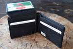 WESTERN BLACK LEATHER EMBROIDERED HORSE BIFOLD WALLET