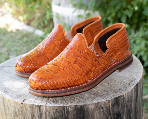 MENS LEATHER MEXICAN MOCASSIN SHOE SANDALS