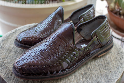 MENS LEATHER MEXICAN MOCASSIN SHOE HUARACHE SANDALS