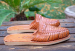 WOMENS LEATHER SLIP ON HUARACHE MEXICAN SANDAL