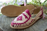 WOMENS LEATHER 2 TONE HUARACHE MEXICAN SANDAL
