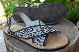 MENS LEATHER 2 STRAP EMBROIDERED MEXICAN SANDALS