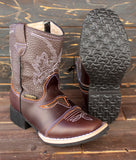 TODDLER YOUTH WESTERN SQUARE TOE COWBOY LEATHER BOOTS