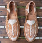 MENS LEATHER 2 TONE MEXICAN MOCASSIN SHOE SANDALS