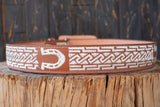 WESTERN EMBROIDERED HORSESHOE MARIACHI LEATHER BELT