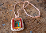 VIRGEN DE GUADALUPE virgin mary necklace good luck leather charm