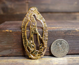 VIRGEN DE GUADALUPE Virgin Mary pinback nickel plated Button/Badge Plaque