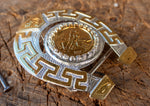 HORSESHOE CENTENARIO 50 PESOS cowboy western belt buckle