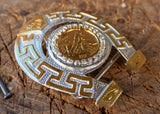 HORSESHOE CENTENARIO 50 PESOS cowboy western belt buckle