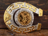 HORSESHOE CENTENARIO 50 PESOS cowboy western belt buckle
