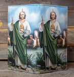 WOMENS ST JUDE San Judas laser printed slim bifold leather wallet