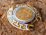 HORSESHOE AZTEC CALENDAR cowboy western belt buckle