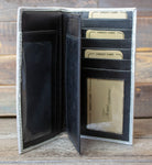 WOMENS ST JUDE San Judas laser printed slim bifold leather wallet