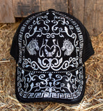 HORSE caballo western horseshoes EMBROIDERED HAT adjustable trucker mesh cap
