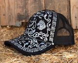 HORSE caballo western horseshoes EMBROIDERED HAT adjustable trucker mesh cap