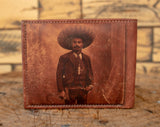 EMILIANO ZAPATA LEATHER laser printed bi-fold gallos wallet