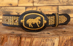 CHILDRENS YOUTH WESTERN HORSE EMBROIDERED COWBOY LEATHER BELT