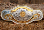 EL CENTENARIO 50 PESOS mexican mariachi cowboy western Alpaca belt buckle