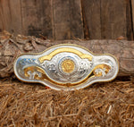 EL CENTENARIO 50 PESOS mexican mariachi cowboy western Alpaca belt buckle