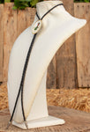 WESTERN Alpaca silver Jesus Malverde narco saint  leather BOLO TIE corbatero charro