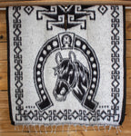 CHILDRENS YOUTH kids WESTERN Horse horseshoe 2 sided reversible Mexican Poncho rebozo gaban caballo