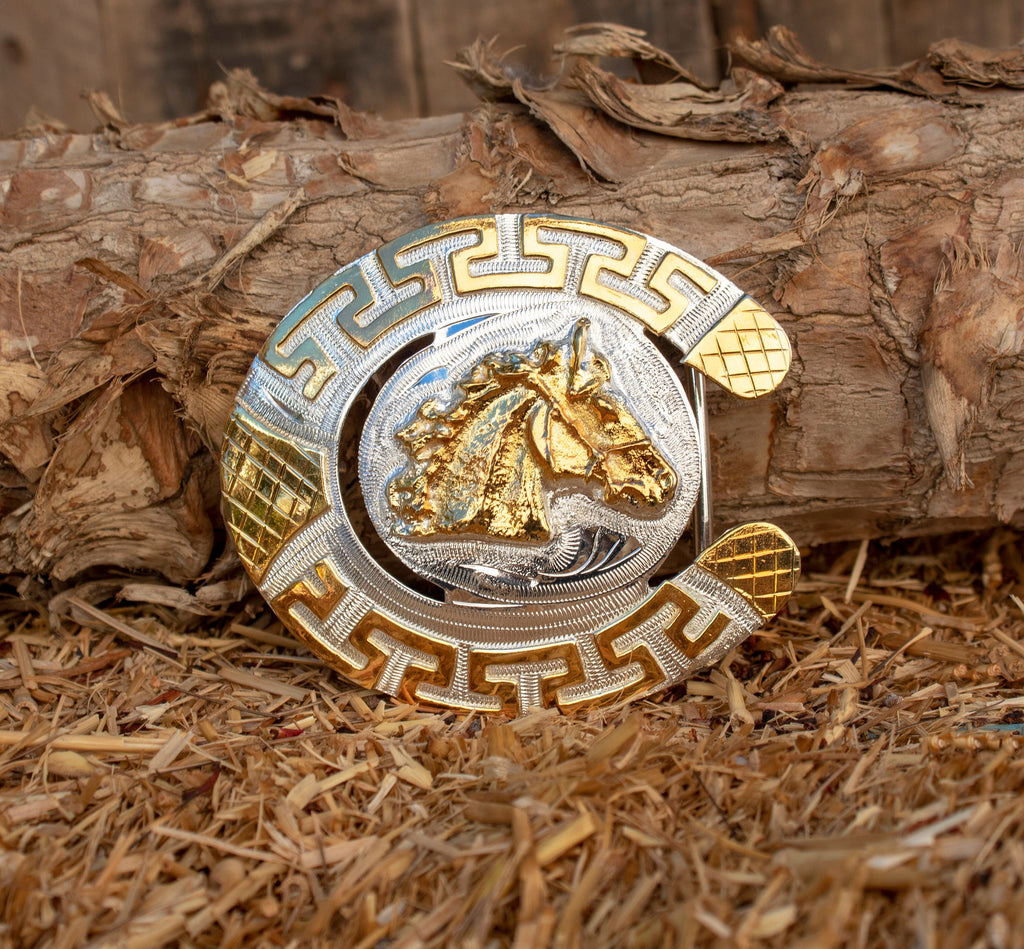 gold belt buckle cowboy