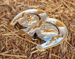 DOUBLE HORSESHOE BULLRIDER cowboy western belt buckle evilla Jaripeo herradura