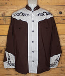 MENS COWBOY EMBROIDERED horse shoe western rodeo shirt herradura camisa