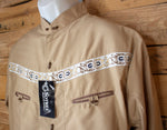 MENS COWBOY EMBROIDERED horse shoe western Charro long sleeve shirt herradura
