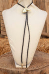 WESTERN horse caballo cowboy cowgirl alpaca silver Leather BOLO TIE corbatero charro